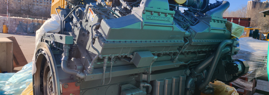 Доставка из США в Кемерово (через Китай) 2-х редких б/у двигателей Cummins QSK60 для карьерных самосвалов