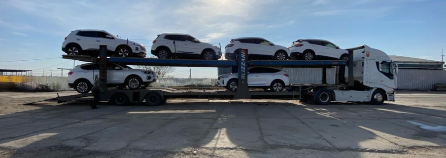 Доставка партии автомобилей Geely, Chery и Haval на автовозе из Хэйхэ в Ярославль